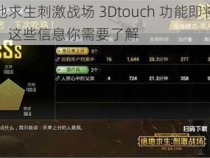 绝地求生刺激战场 3Dtouch 功能即将上线？这些信息你需要了解