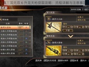 真三国无双 6 升龙天枪获取攻略：流程详解与注意事项