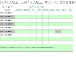 公司4个人轮上、公司 4 个人轮上，每人一周，如何合理安排工作任务？