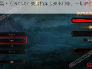 暗黑 3 无法启动？关键档案丢失不用愁，一招教你解决