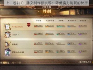 上古卷轴 OL 雕文制作新发现：降低魔力消耗的秘密