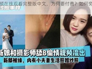 少女视频在线观看完整版中文，为何要付费？如何免费观看？