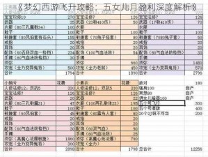 《梦幻西游飞升攻略：五女儿月盈利深度解析》