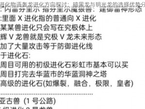 超进化物语轰龙进化方向探讨：暗黑龙与明光龙的选择优势分析