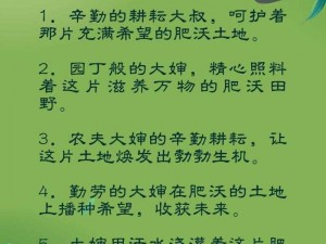 如何在大婶肥沃的土地上进行有效的农业生产？