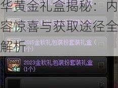 DNF十周年庆典豪华黄金礼盒揭秘：内容惊喜与获取途径全解析