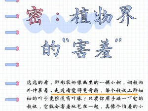 含羞草为什么会害羞？如何让它不再害羞？wwwwwww 含羞草的秘密等你来探索