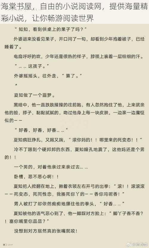 海棠书屋，自由的小说阅读网，提供海量精彩小说，让你畅游阅读世界