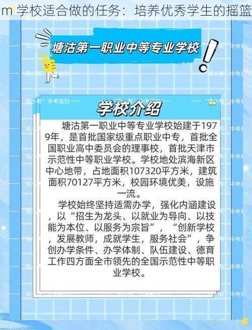 m 学校适合做的任务：培养优秀学生的摇篮