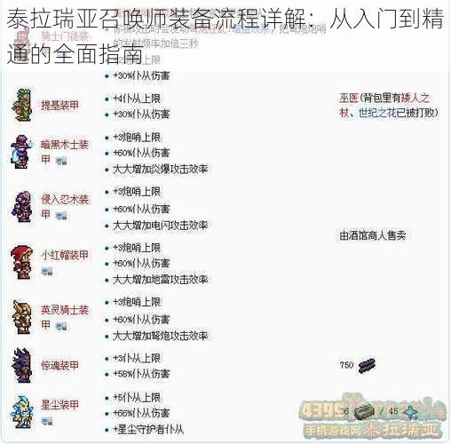 泰拉瑞亚召唤师装备流程详解：从入门到精通的全面指南