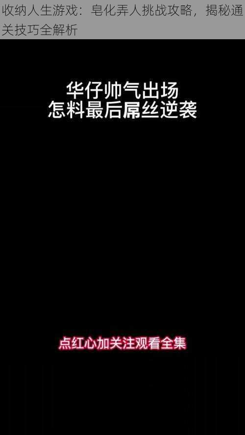 收纳人生游戏：皂化弄人挑战攻略，揭秘通关技巧全解析