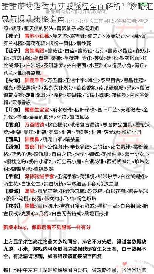 甜甜萌物语体力获取途径全面解析：攻略汇总与提升策略指南