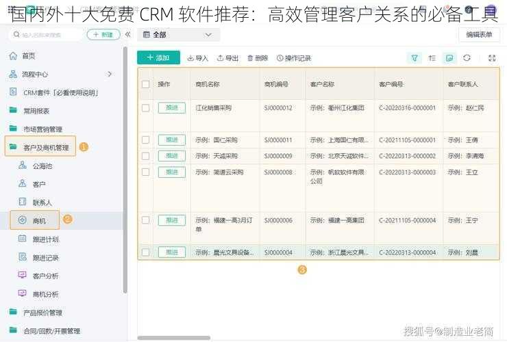 国内外十大免费 CRM 软件推荐：高效管理客户关系的必备工具