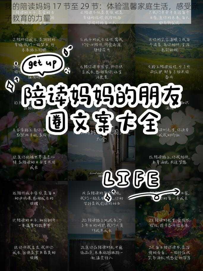 我的陪读妈妈 17 节至 29 节：体验温馨家庭生活，感受亲子教育的力量