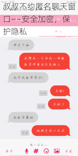 叔叔不约匿名聊天窗口——安全加密，保护隐私