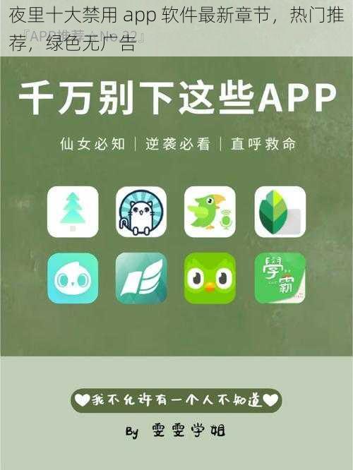 夜里十大禁用 app 软件最新章节，热门推荐，绿色无广告