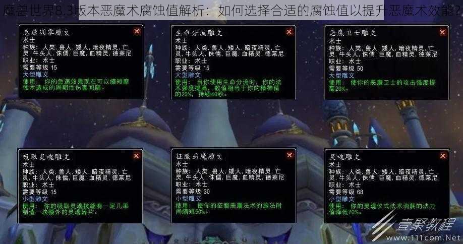 魔兽世界8.3版本恶魔术腐蚀值解析：如何选择合适的腐蚀值以提升恶魔术效能？