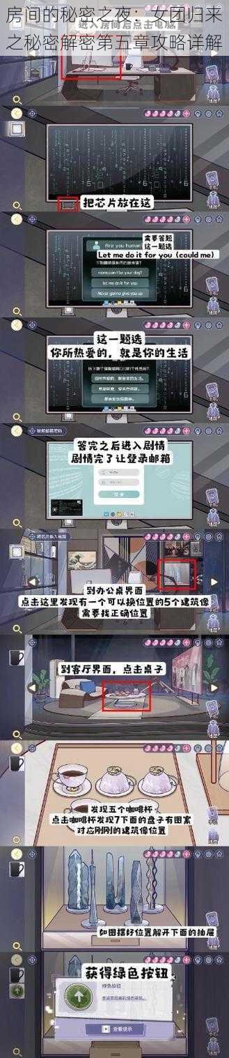 房间的秘密之夜：女团归来之秘密解密第五章攻略详解