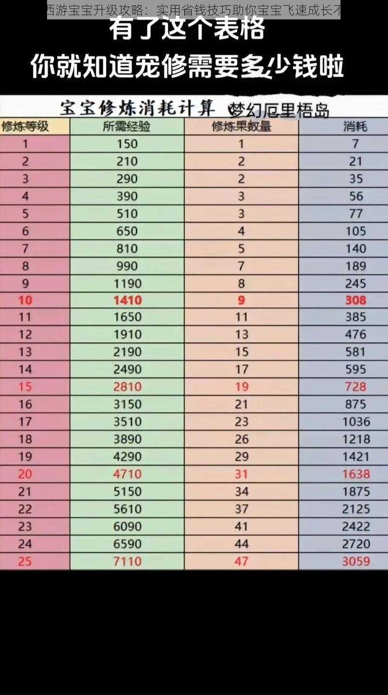 梦幻西游宝宝升级攻略：实用省钱技巧助你宝宝飞速成长不打折