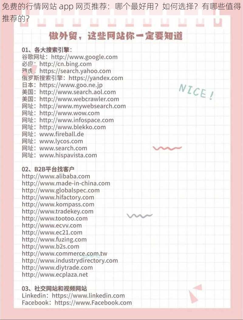 免费的行情网站 app 网页推荐：哪个最好用？如何选择？有哪些值得推荐的？