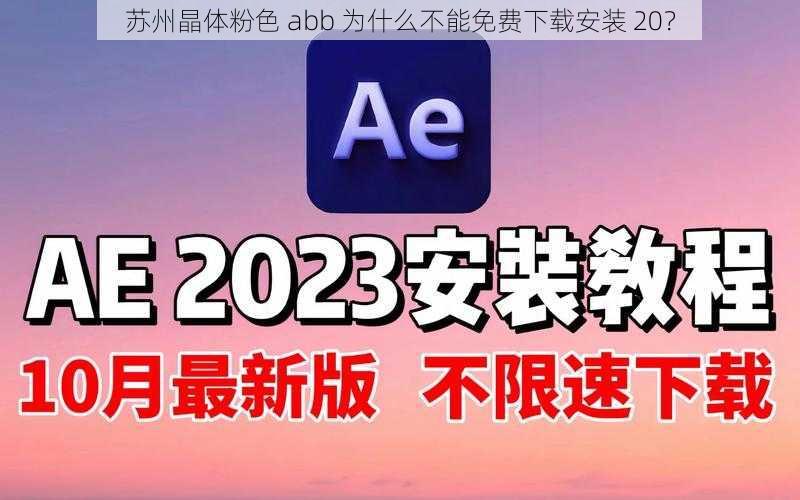 苏州晶体粉色 abb 为什么不能免费下载安装 20？