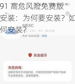 91 高危风险免费版安装：为何要安装？如何安装？