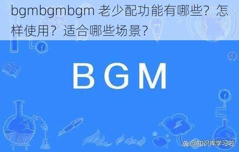 bgmbgmbgm 老少配功能有哪些？怎样使用？适合哪些场景？