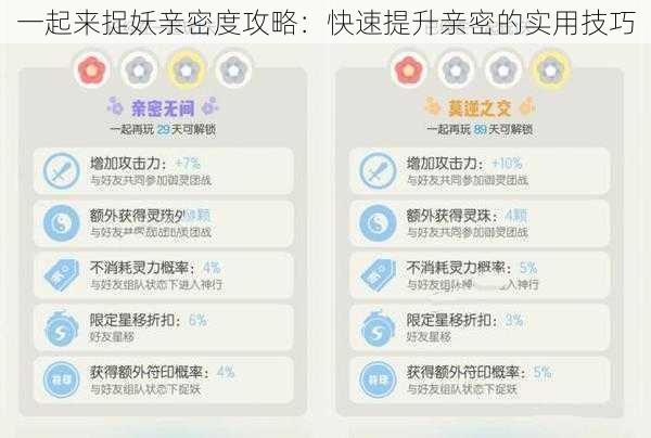 一起来捉妖亲密度攻略：快速提升亲密的实用技巧