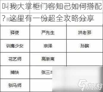 叫我大掌柜门客知己如何搭配？这里有一份超全攻略分享