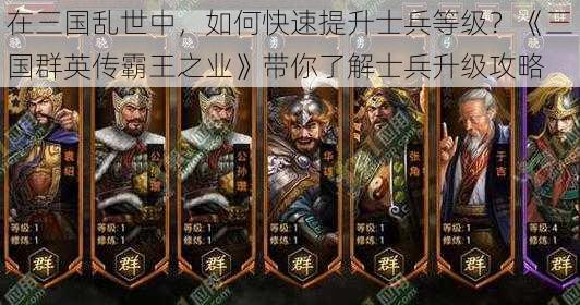 在三国乱世中，如何快速提升士兵等级？《三国群英传霸王之业》带你了解士兵升级攻略